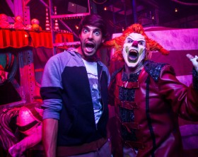 World famous soccer star Ricardo Kaká received a horrifying “murderous” welcome to Halloween Horror Nights 25 at Universal Orlando Resort on Thursday, October 22. The World Cup champion came face to face with this year’s ringmaster, Jack the Clown, before enjoying the event’s disturbingly-real haunted houses and scarezones. Kaká is the recipient of the prestigious Ballon d’Or award and currently plays in the MLS.Select nights through Nov. 1, guests can visit Universal Orlando’s theme parks by day and become victims of their own horror film by night at Halloween Horror Nights.