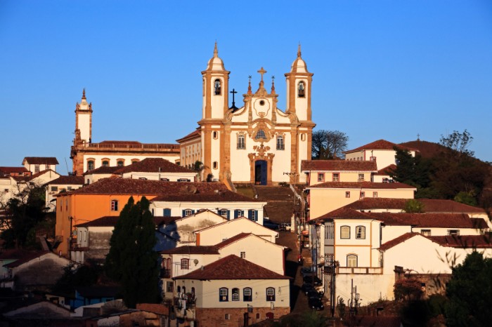 view of the igreja de nossa senhora do carmo of the unesco world heritage city of ouro preto in minas gerais brazil