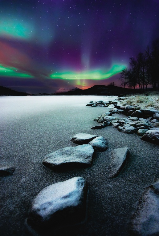 Milhares de turistas chegam a Noruega ávidos por ver o céu repleto de cores brilhantes.