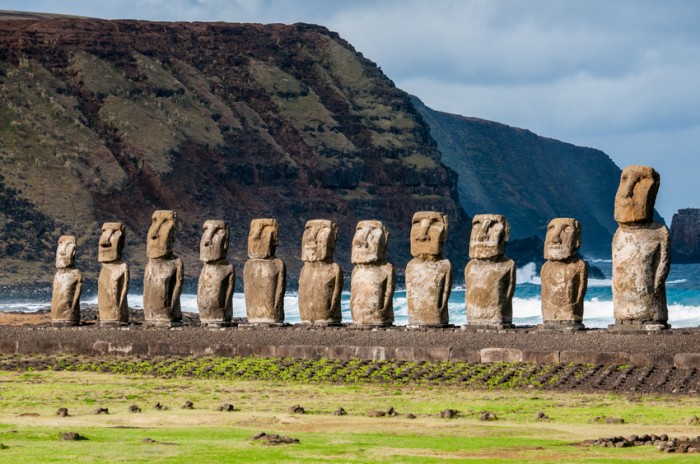 Moai statues on Easter Island.