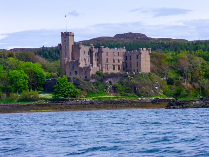 Dunvegan, Highlands, Scotland, UK - June 7, 2012: Dunvegan Castle is located on the Isle of Skye, Highlands, Scotland.