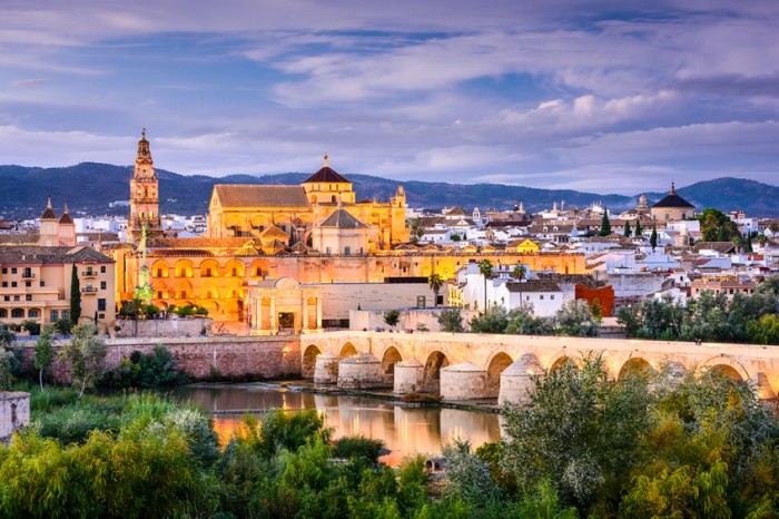 Cordoba, Spain old town skyline at the Mosque-Cathedral.