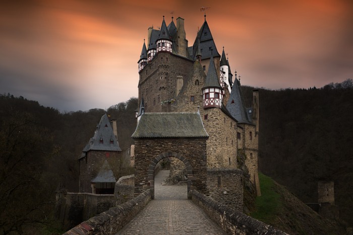 Eifel, Germany - April 11, 2015 - Eltz castle is one of the most visited German medieval castles