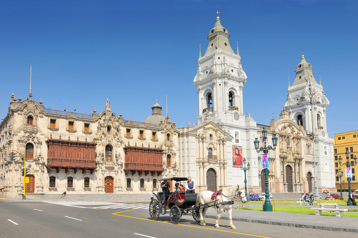 The Basilica Cathedral of Lima is a Roman Catholic cathedral located in the Plaza Mayor in Lima, Peru.