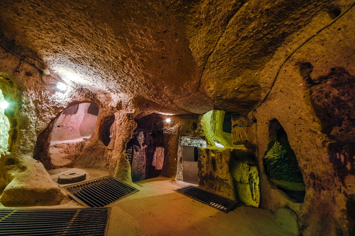Kaymakli Underground City is contained within the citadel of Kaymakli in the Central Anatolia Region of Turkey. Underground Kapadokia city