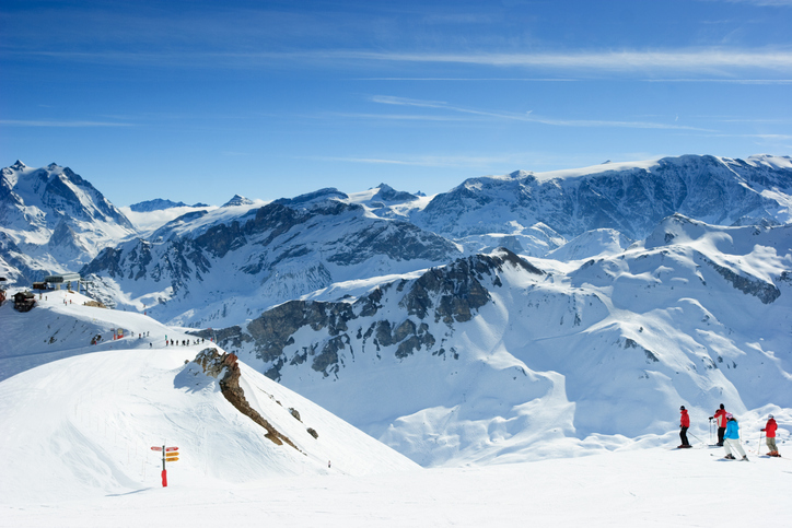 Ski slope in Meribel Valley, French Alps