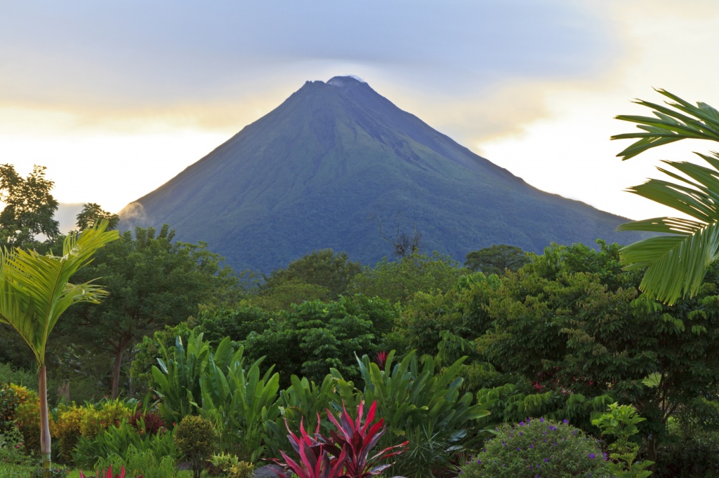 Jardim La Fortuna e vulcão Arenal