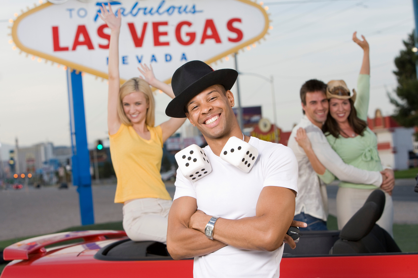 Friends having fun in Las Vegas, Nevada, USA