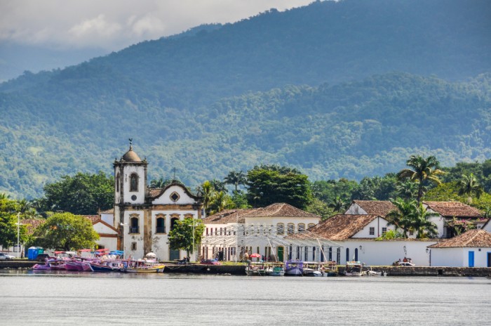 View from the sea in Paraty, Green Coast, Brazil