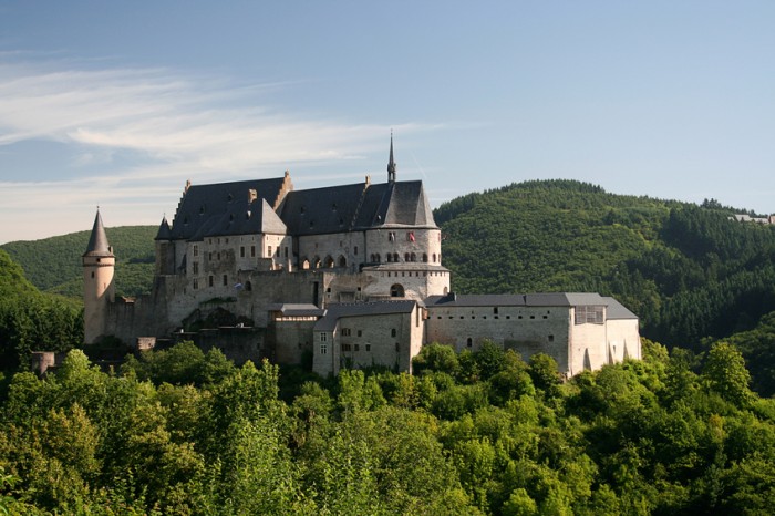 "Castle in Vianden, Luxembourg on a summers morning"