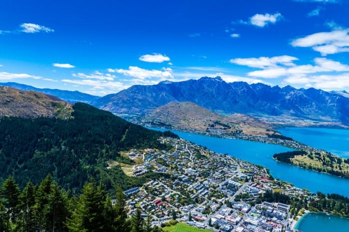 Aerial view of Queenstown Valley, New Zealand