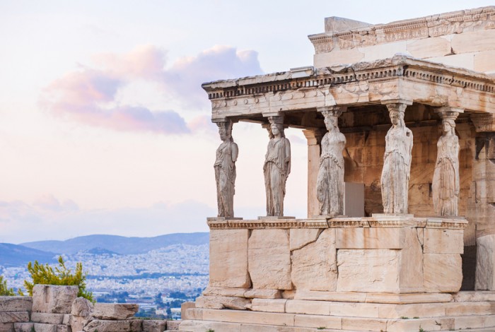 Statues of The Porch of the Caryatids in Acropolis, Athens