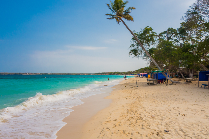 Beautiful Playa Blanca or White Beach on the Caribbean island of Isla Baru, close to Cartagena, Colombia