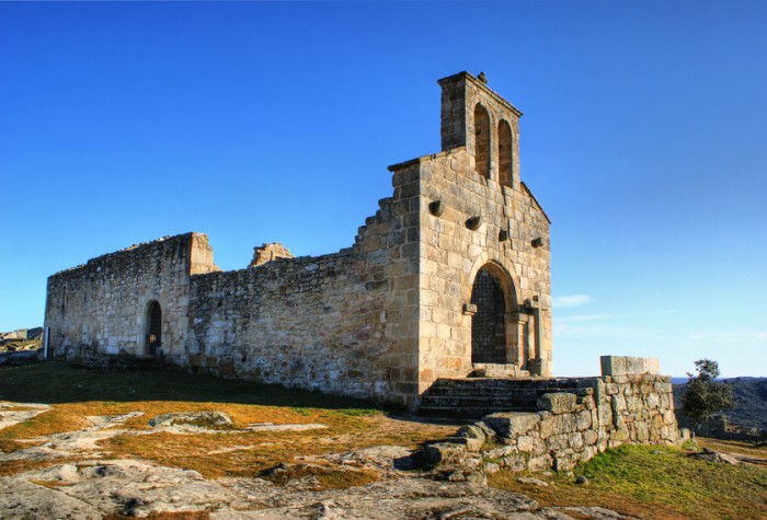 Church ruins in historical village of Castelo Mendo, Portugal