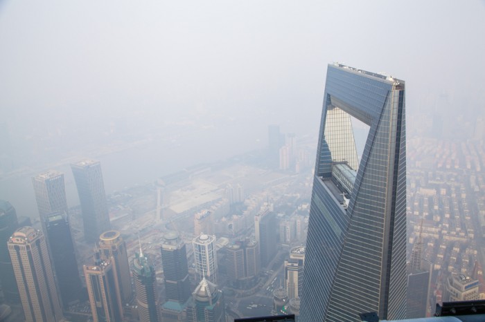 Shanghai Tower, 110 floor ?fog and haze
