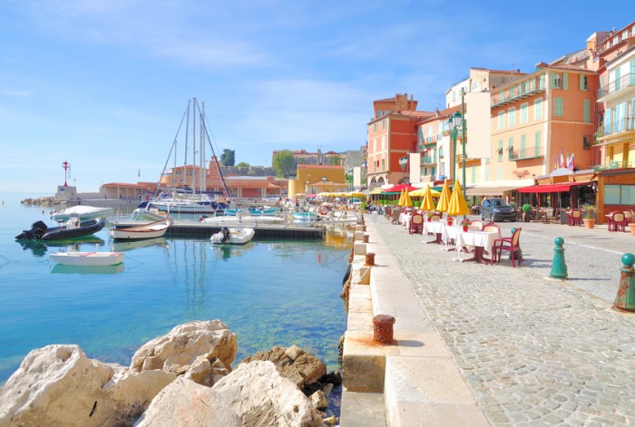 Harbor of Villefranche sur Mer at french Riviera,Cote d `Azur near Cannes and Nizza,South of France