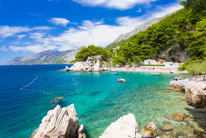 Amazing beach Punta Rata in Brela, Makarska Riviera, Dalmatia, Croatia