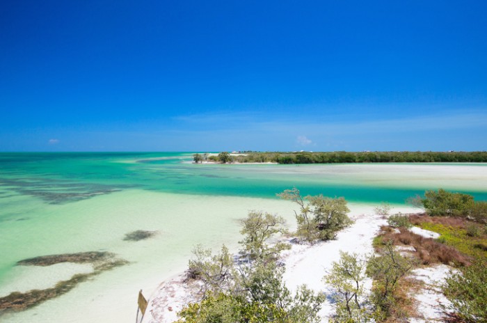Scenic view of Holbox island and ocean in Mexico