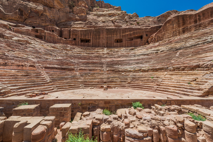 roman theater arena  in nabatean petra jordan middle east