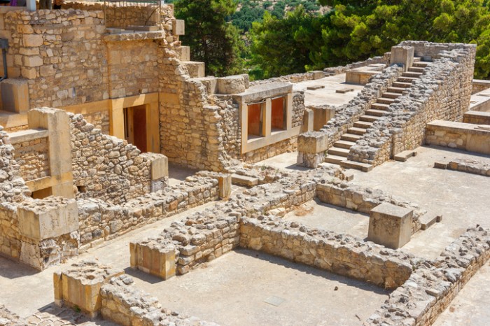 Ruins of the Minoan Palace of Knossos. Heraklion, Crete, Greece, Europe