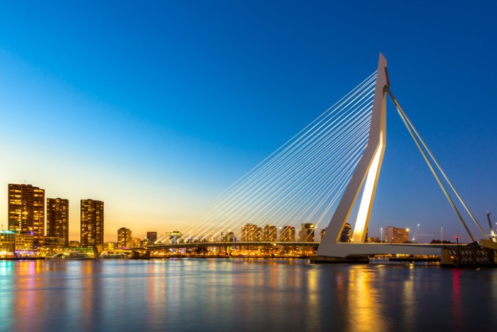 Erasmus bridge over the river Meuse in , the Netherlands