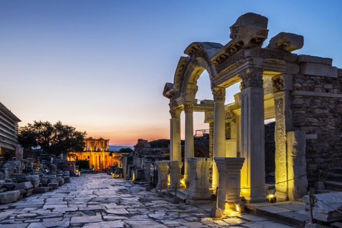 Ephesus  was an ancient Greek city on the coast of Ionia, three kilometres southwest of present-day Selçuk in İzmir Province, Turkey.