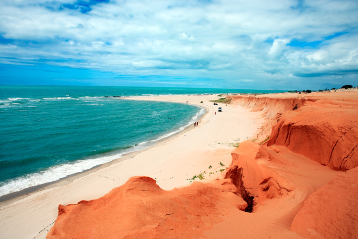Red beach of Canoa Quebrada in Ceara state brazil