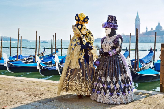 Carnival of Venice, beautiful masks at St. Mark's Square