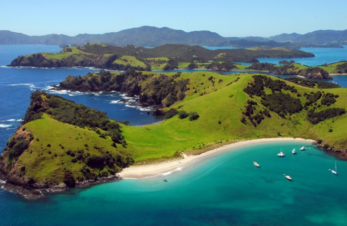 Aerial View of Waewaetorea Passage - Bay of Islands, Northland New Zealand