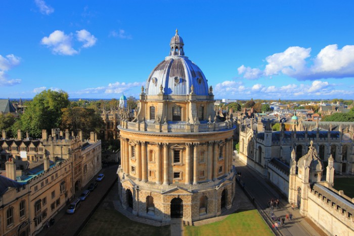 The Oxford University City,Photoed in the top of tower in St Marys Church.All Souls College,England