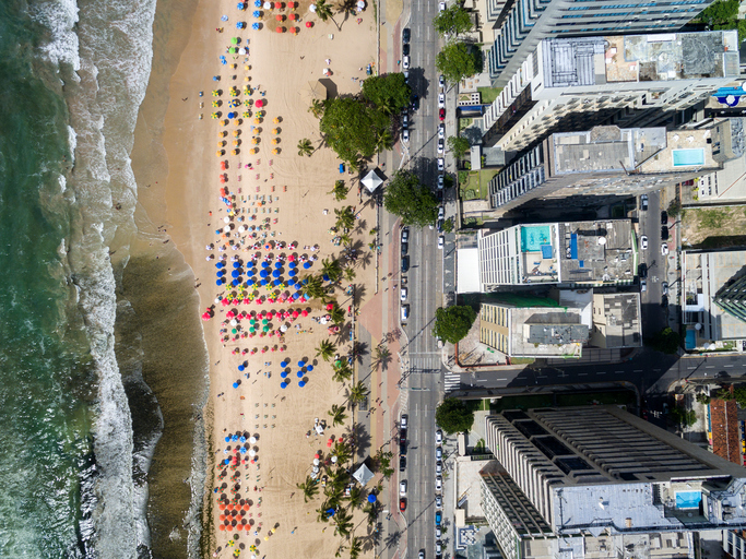 Top View of Boa Viagem Beach, Recife, Pernambuco, Brazil