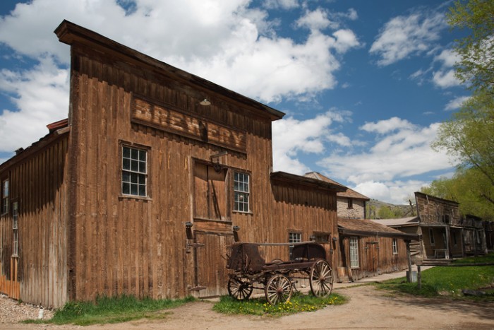 Old brewery in historic town Virginia City, Montana