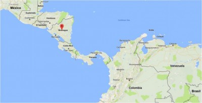 Localização da Nicarágua no mapa 