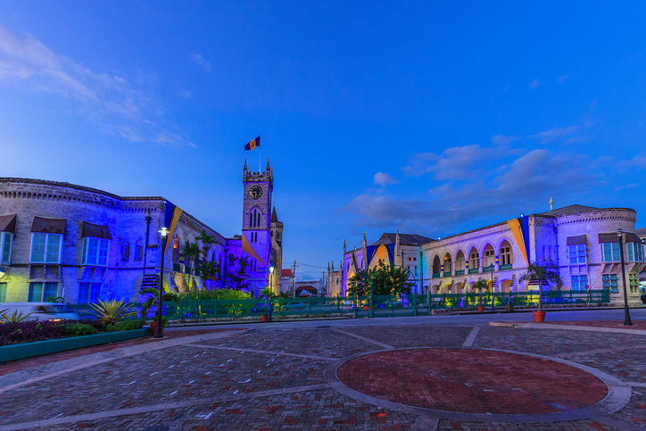 The huge paved square in front of the Parliament Buildings, formerly dedicated to Admiral Nelson, from 1999 is dedicated to the national heroes of Barbados including cricketers and authoritative representatives of slaves. On the north side of the square stand the Parliament Buildings, a masterpiece of Gothic architecture built of local coral limestone in 1874. Bridgetown,