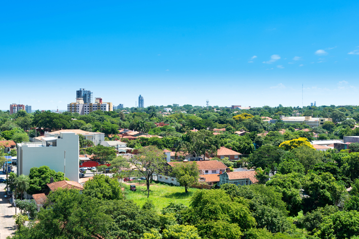 View of a residential neighborhood at Asuncion, Paraguay