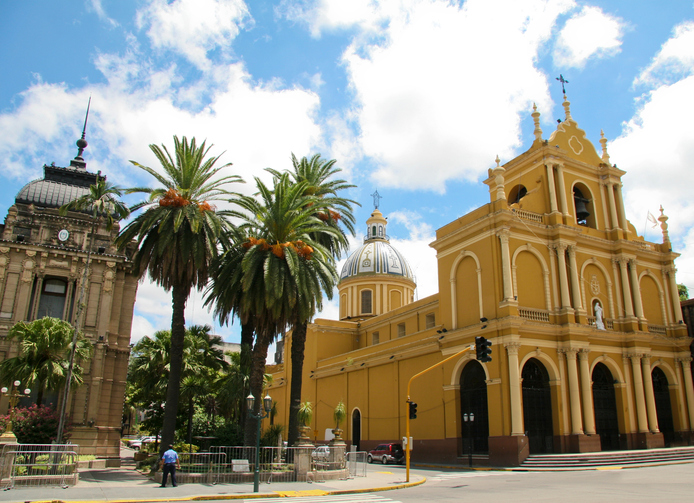 "San Francisco Basilica in San Miguel de Tucuman, the biggest city of northern Argentina."