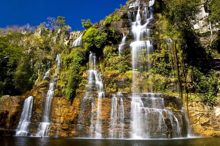 Waterfall near Chapada dos Veadeiros reserve in west-central Brazil
