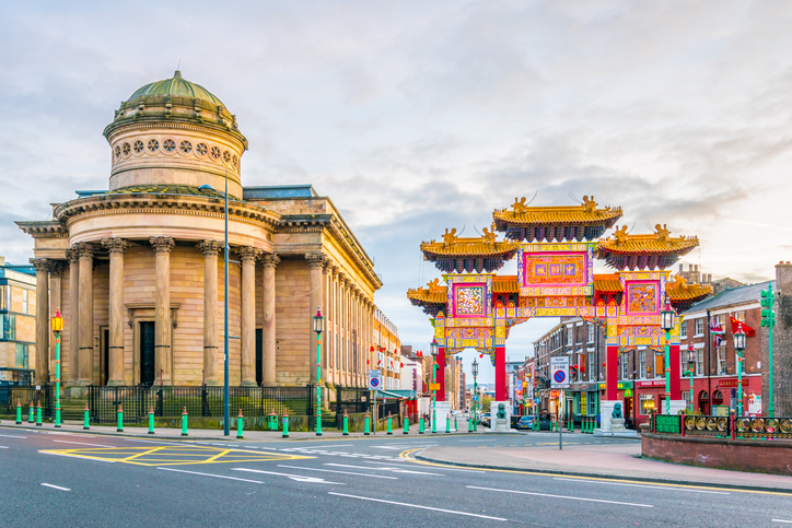 View of the chinatown gate in Liverpool, England