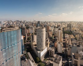 Sao Paulo Skyline with Famous Buildings.