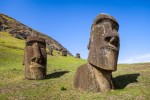 Moais statues on Rano Raraku volcano, easter island