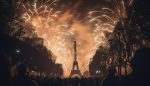 3 curiosidades que você precisa saber sobre o Réveillon em Paris horizonte-brilhante-da-cidade-explodindo-fogos-de-artificio-multidao-alegre-gerada-por-ia